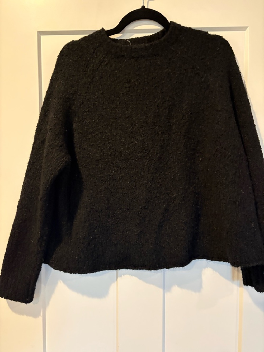 NATURAL LIFE Black Textured Crewneck Sweater